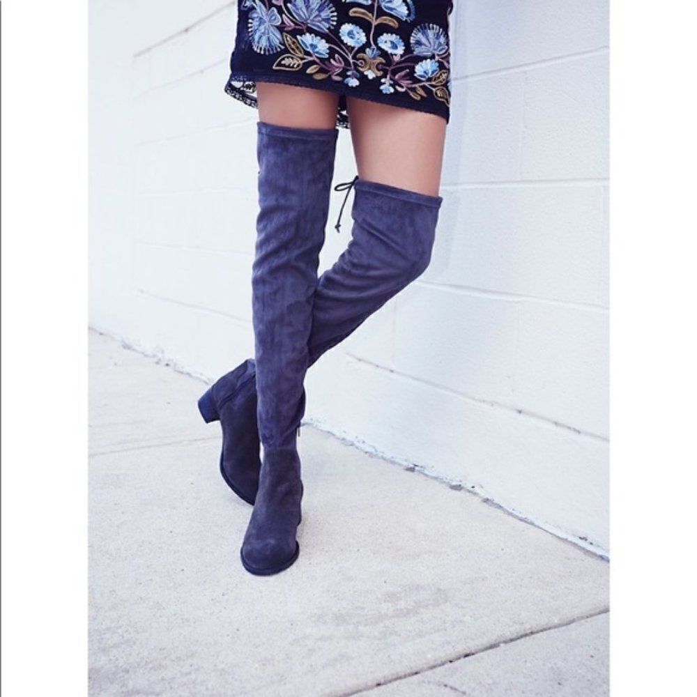 NEW Free People Coast to Coast Over the Knee Boots in Gray - Size 37